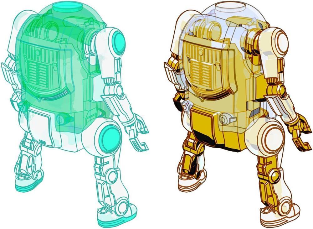 35 Mechatro WeGo Robots Cream Soda & Crystal Gold Model Kit Set - Image 3