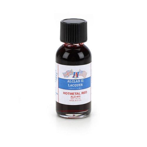 ALC-411	1oz. Bottle Transparent Hot Metal Red Lacquer
