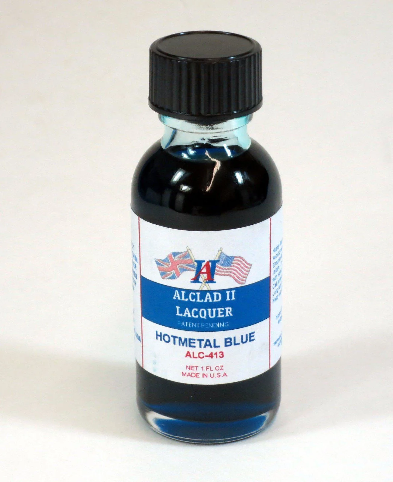 ALC-413	1oz. Bottle Transparent Hot Metal Blue Lacquer