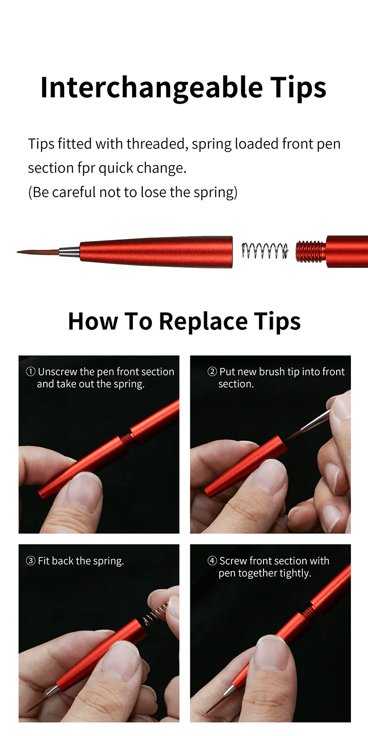 DSPIAE AT-FB03 Fine Brush With Replicable Point Tip - Grey - Image 3