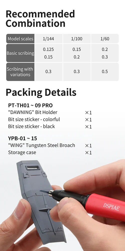 DSPIAE PT-TH PRO Wing Tungsten Steel Push Broach Holders - Image 10