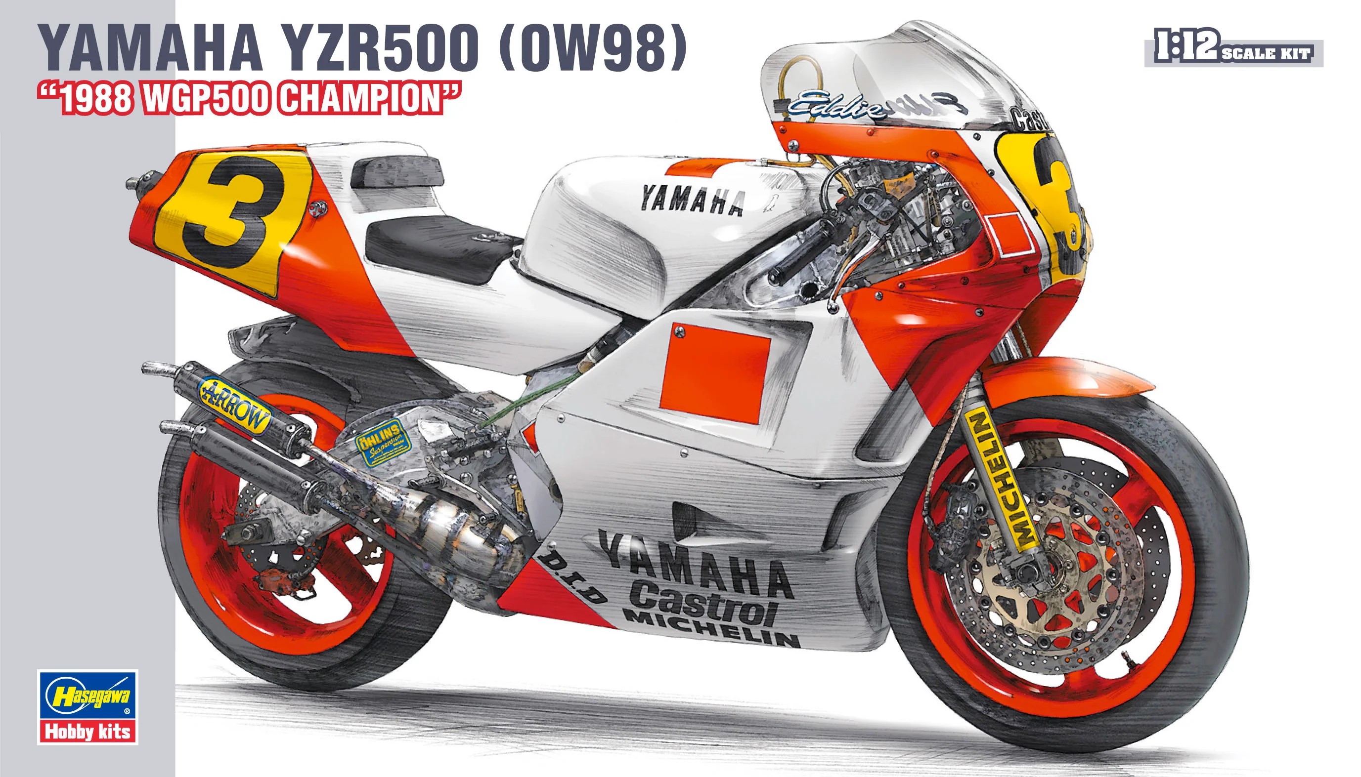 Hasegawa 1/12 Yamaha Yzr500 (0W98) '1988 Wgp500 Champion'