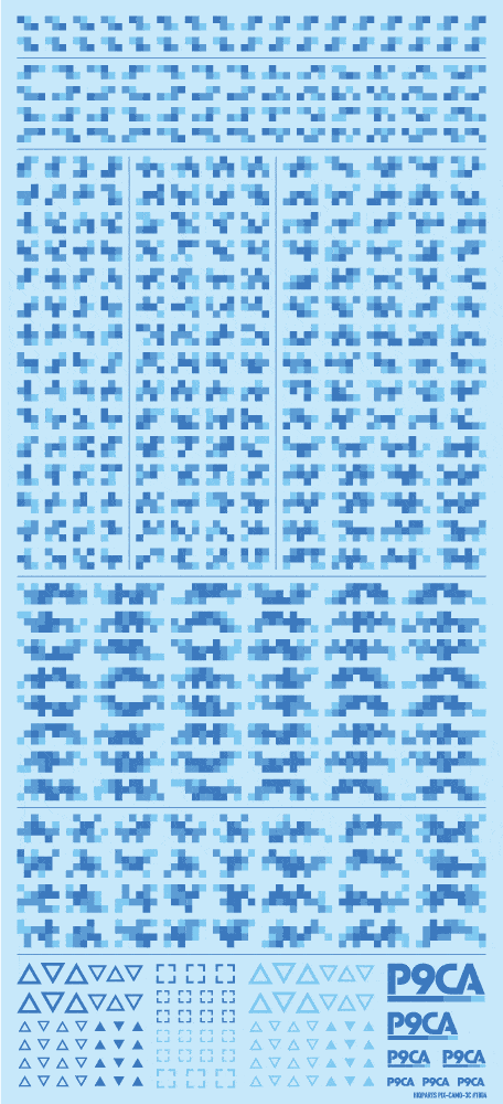 Pixel Camouflage Decal 2 Blue(1pc)