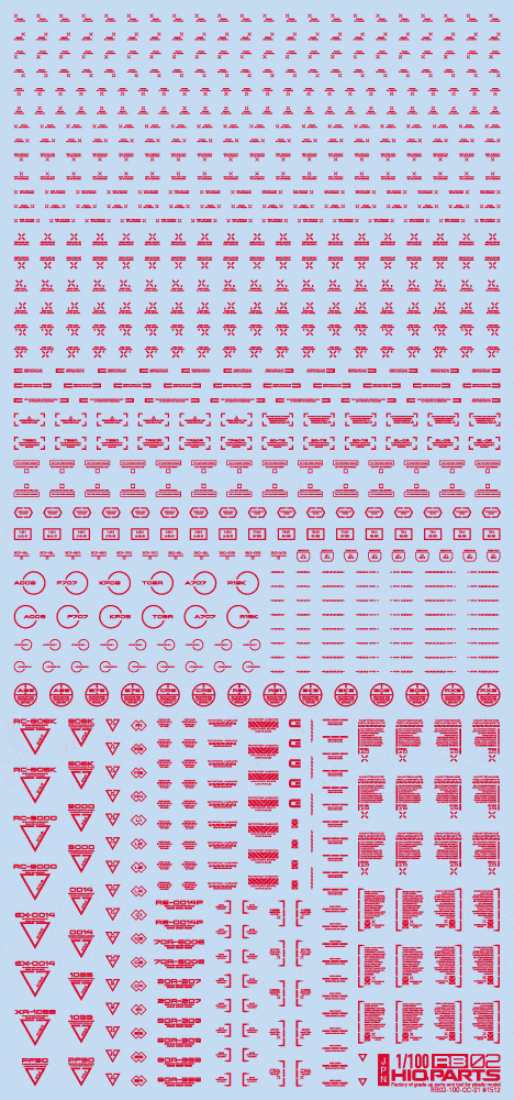1/100 RB02 Caution Decal One Color Red(1pc)