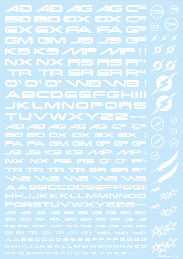 TR Decal 3 Alphabet White(1pc)