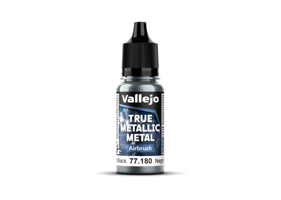 Vallejo 18ml Bottle Obsidian Black (Airbrush) True Metallic Metal